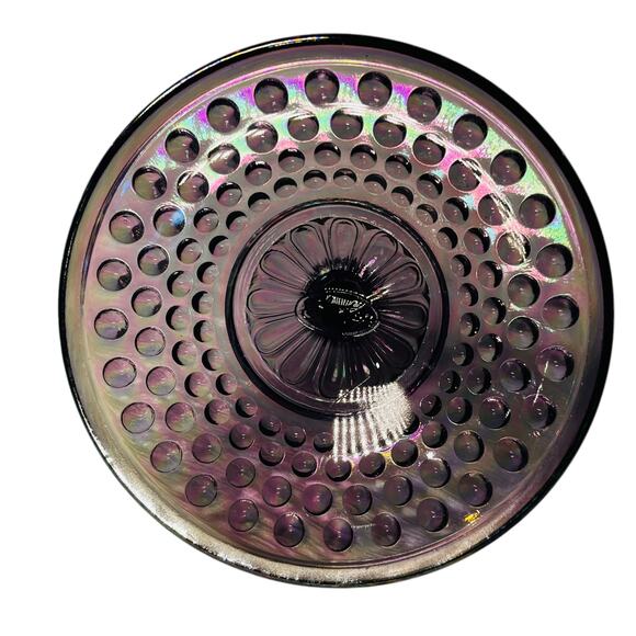 Fenton Candy Dish/BowlVintage Amethyst Hobnail Carnival Iridescent Purple Glass - Picture 5 of 8